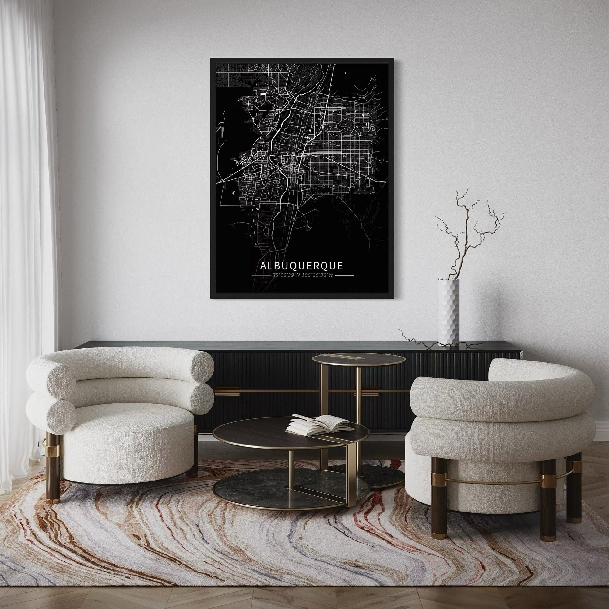 Albuquerque City Map Canvas