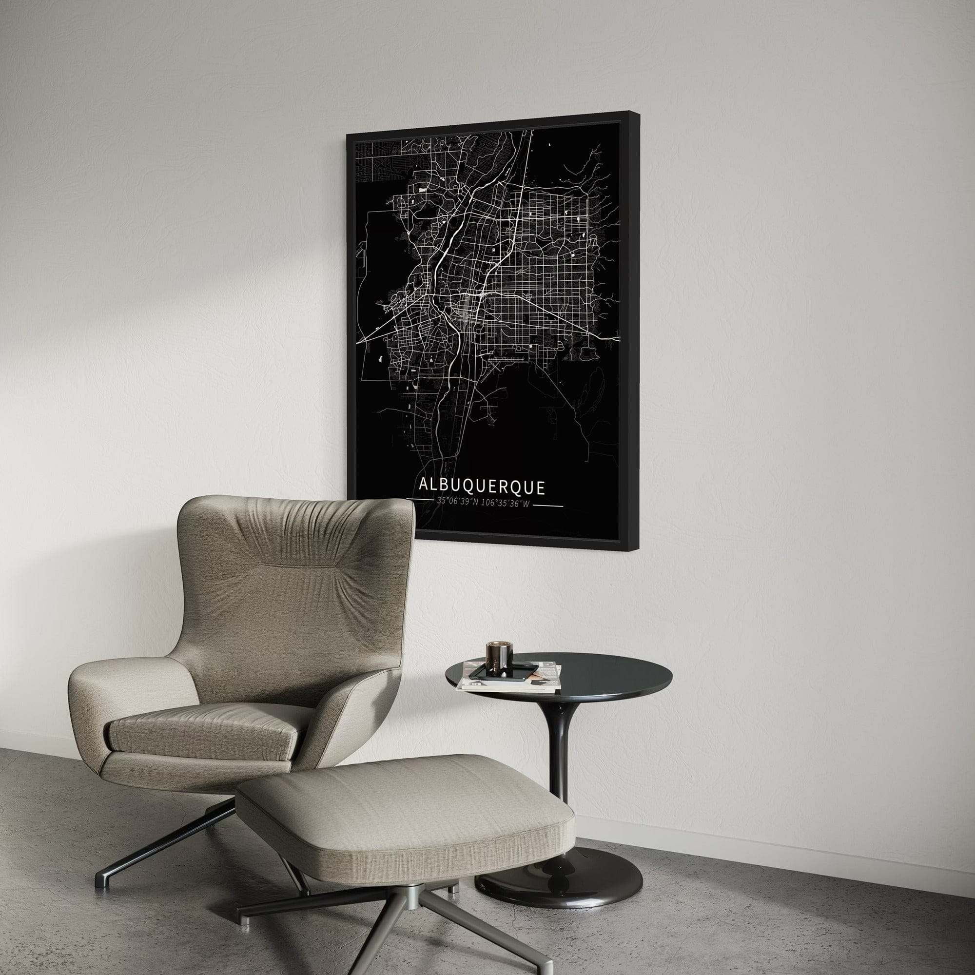 Albuquerque City Map Canvas