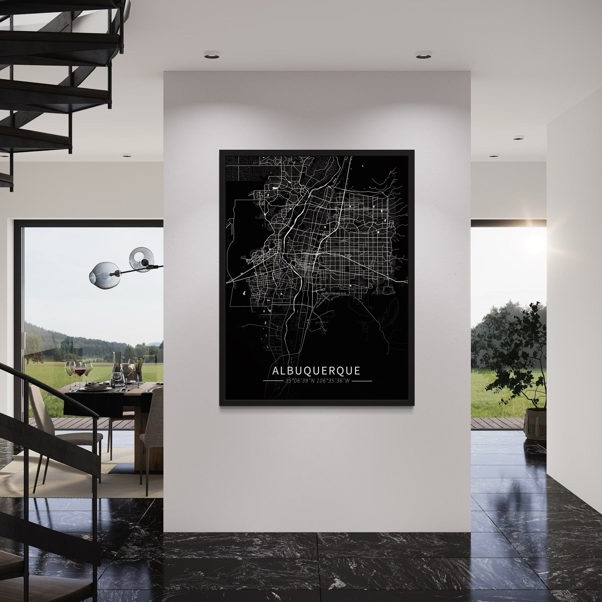 Albuquerque City Map Canvas