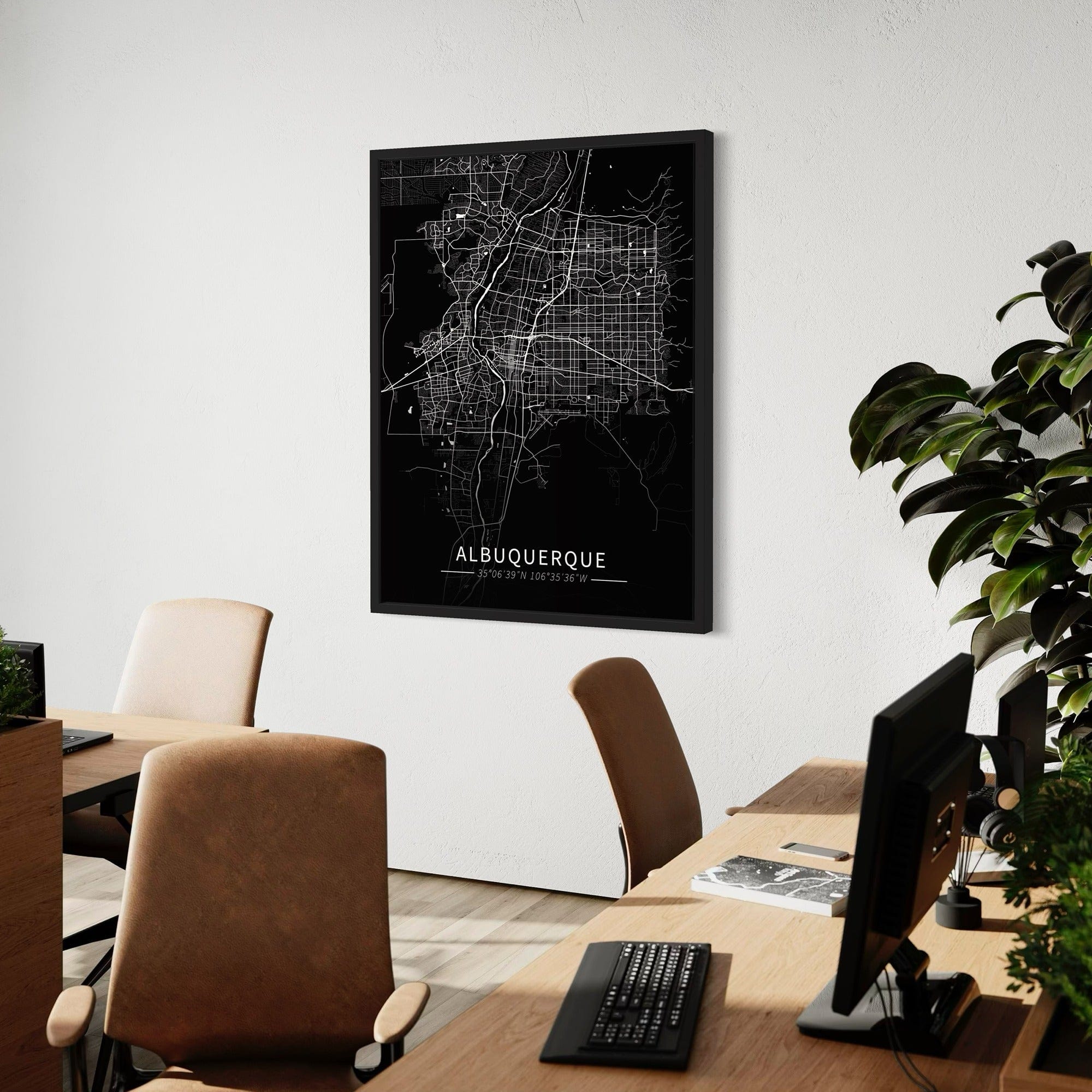 Albuquerque City Map Canvas