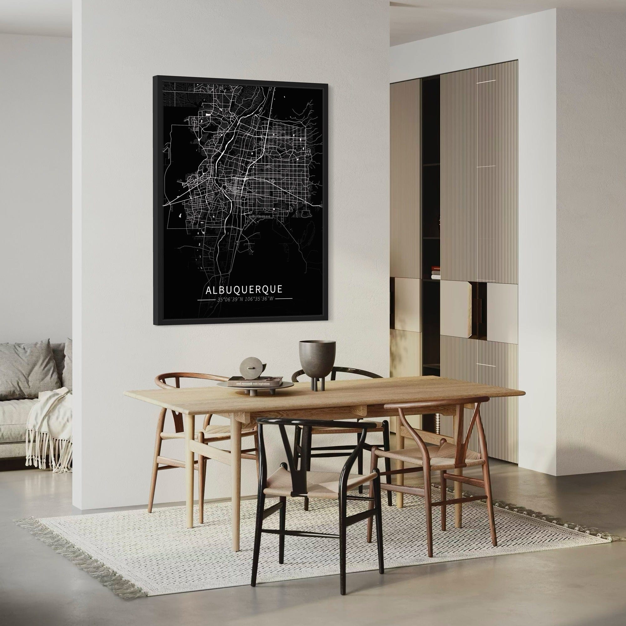 Albuquerque City Map Canvas
