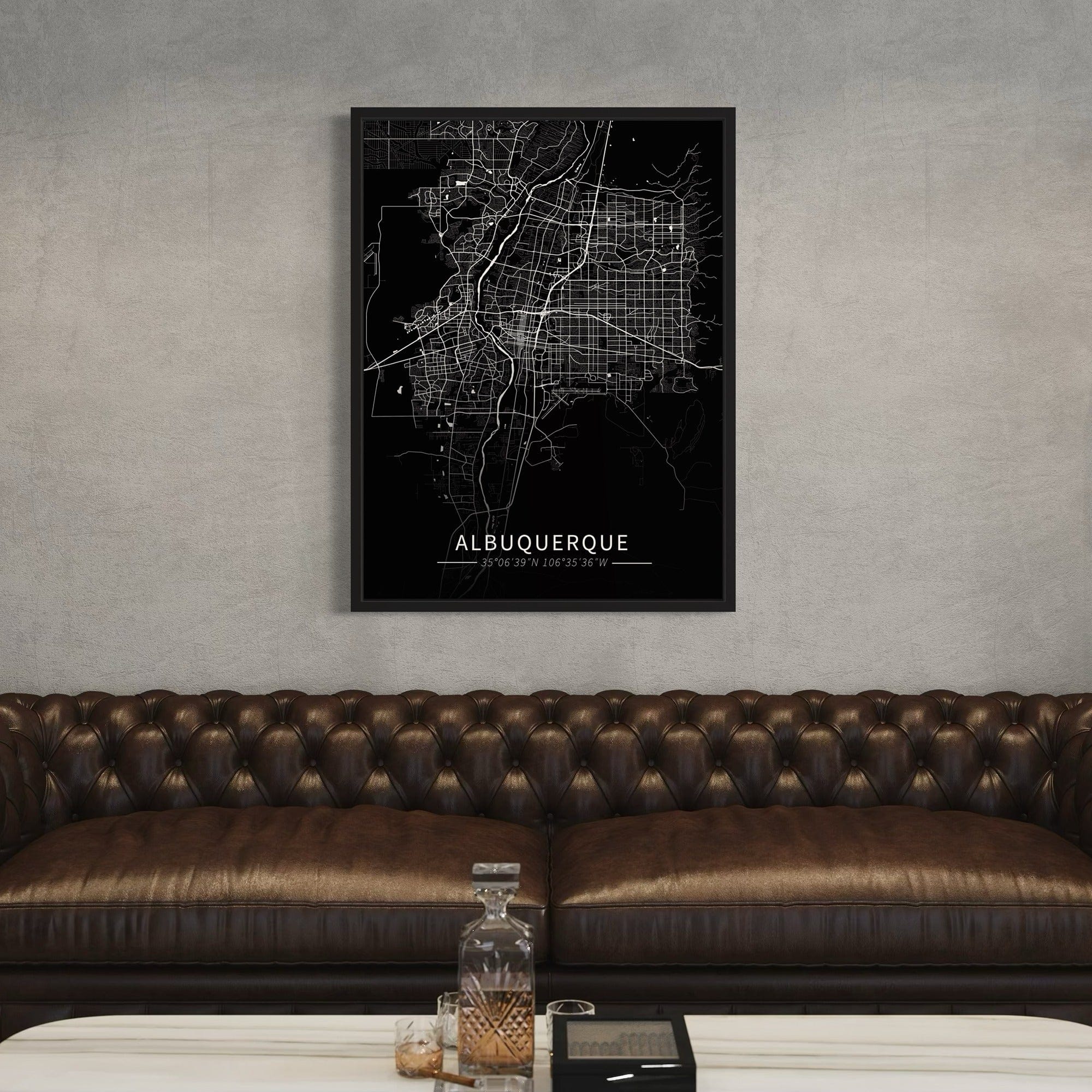 Albuquerque City Map Canvas