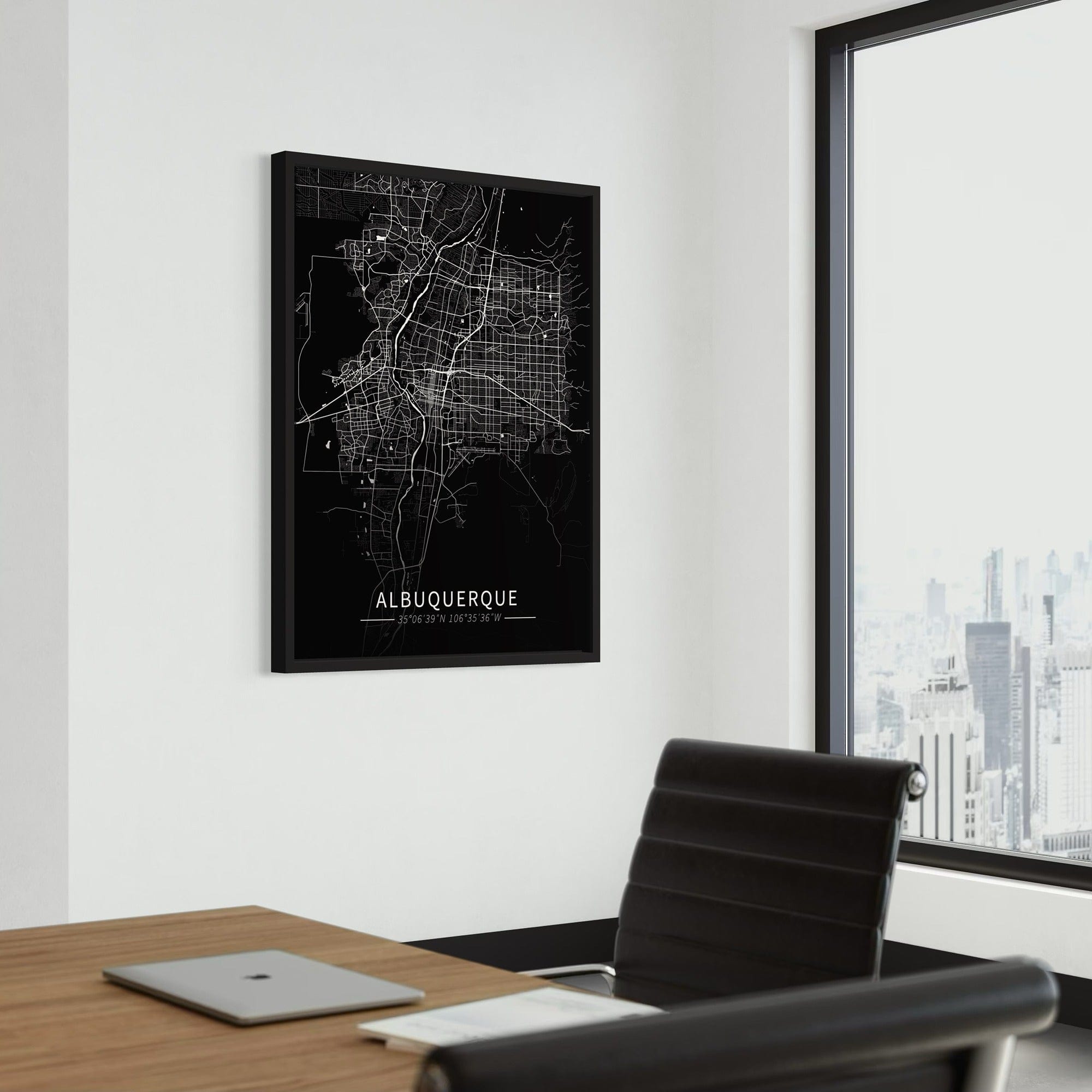 Albuquerque City Map Canvas