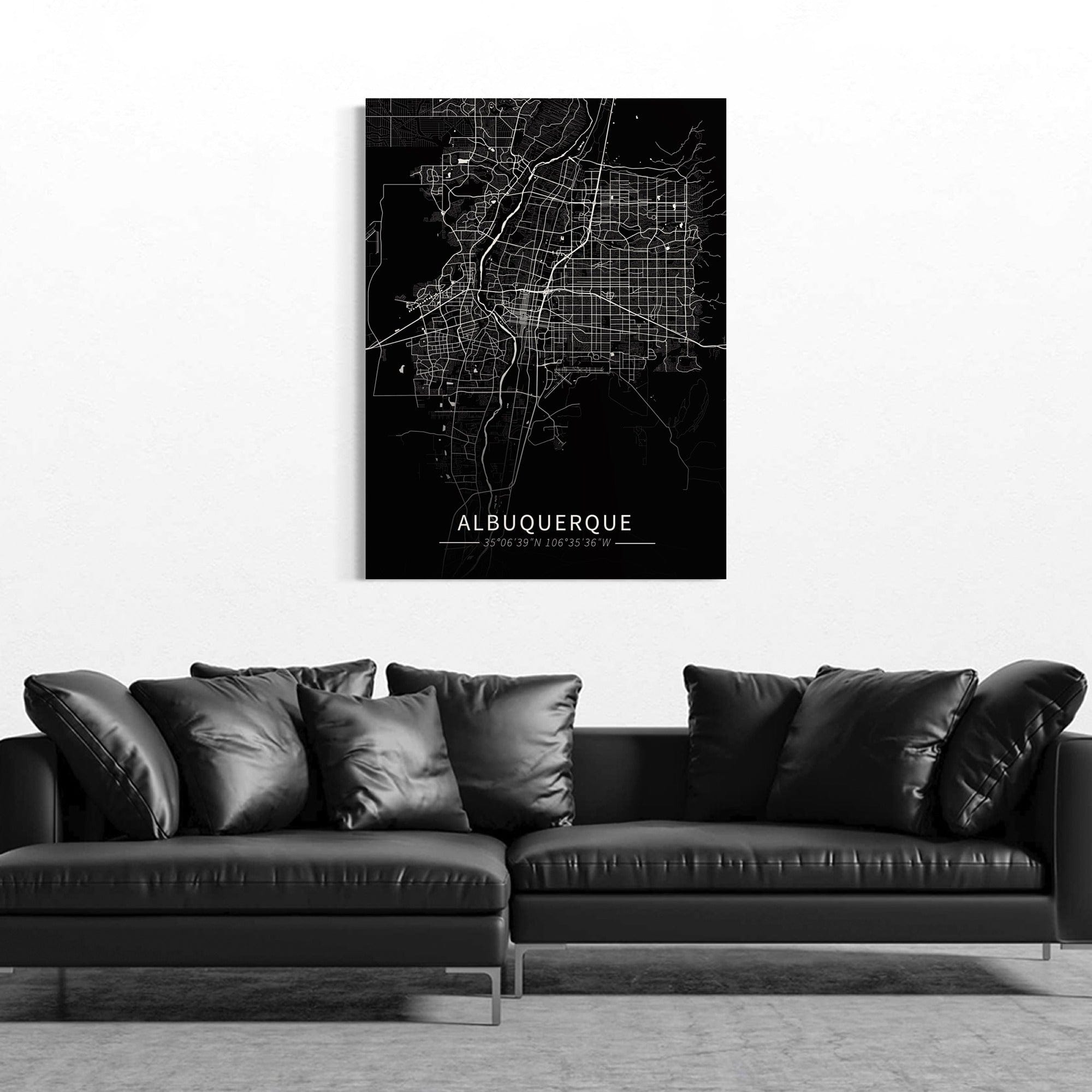 Albuquerque City Map Canvas