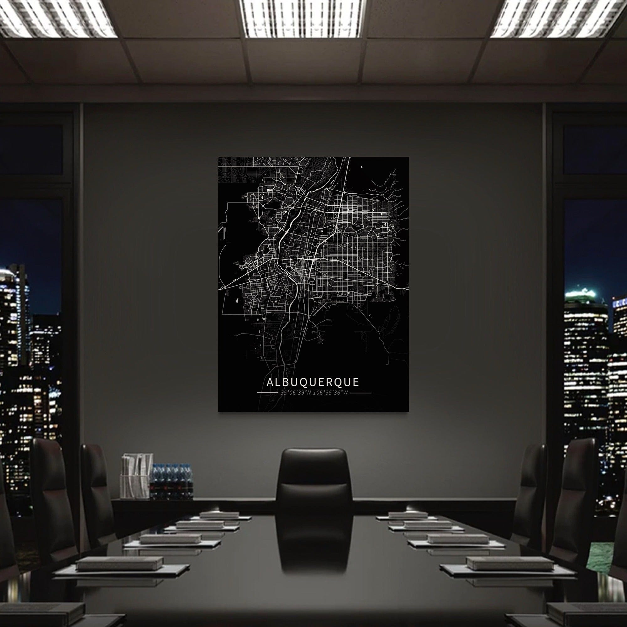 Albuquerque City Map Canvas