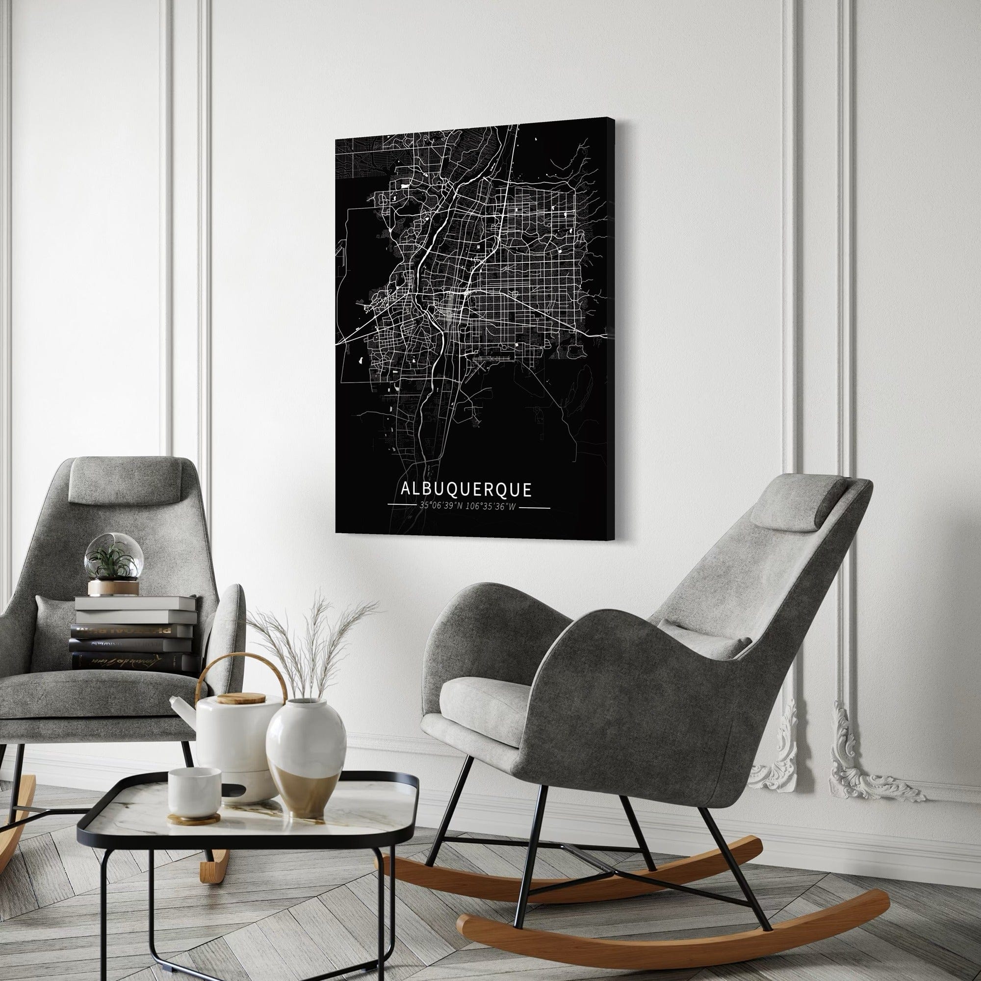 Albuquerque City Map Canvas