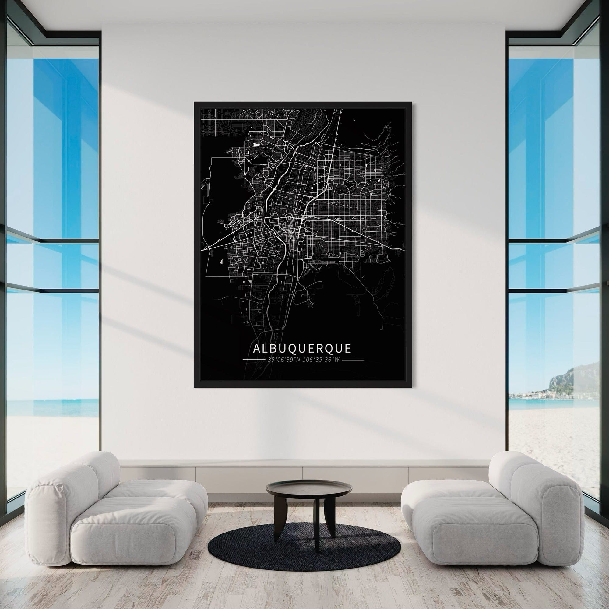 Albuquerque City Map Canvas
