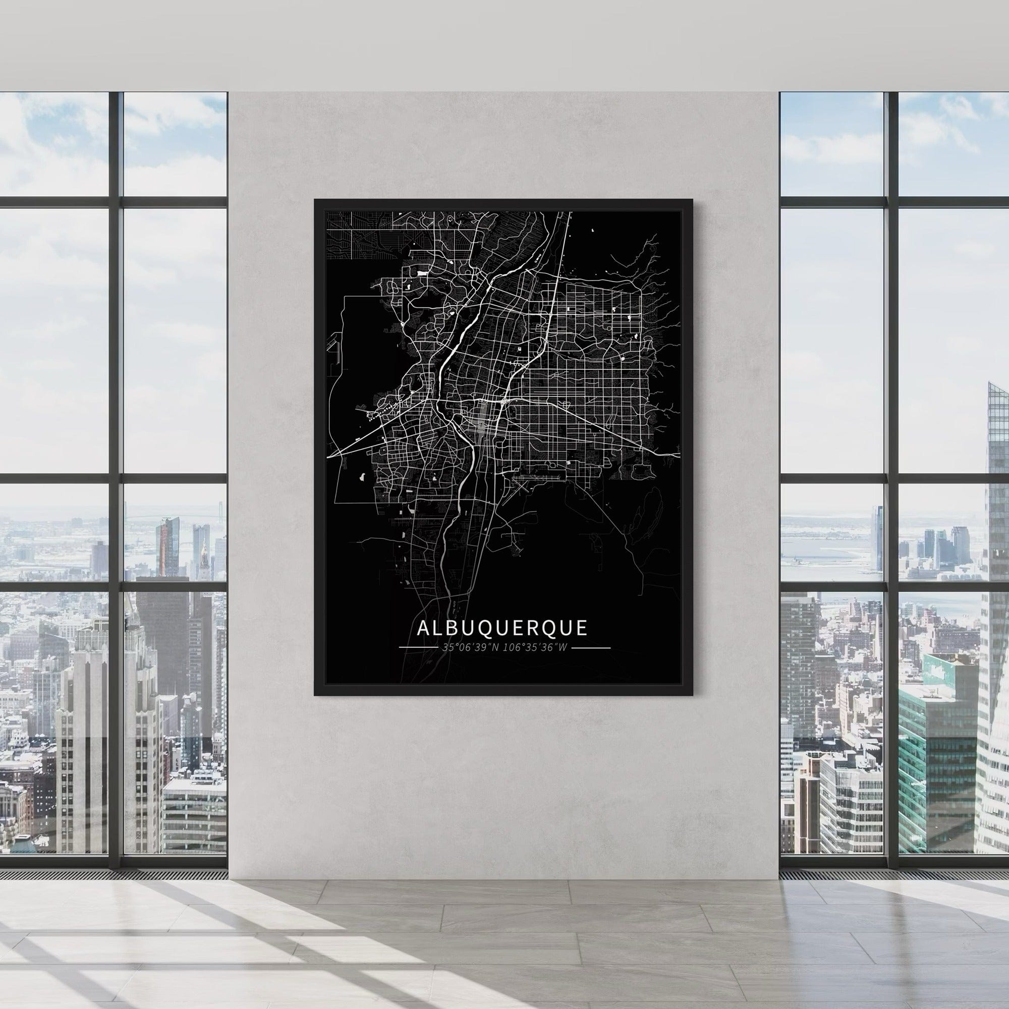 Albuquerque City Map Canvas