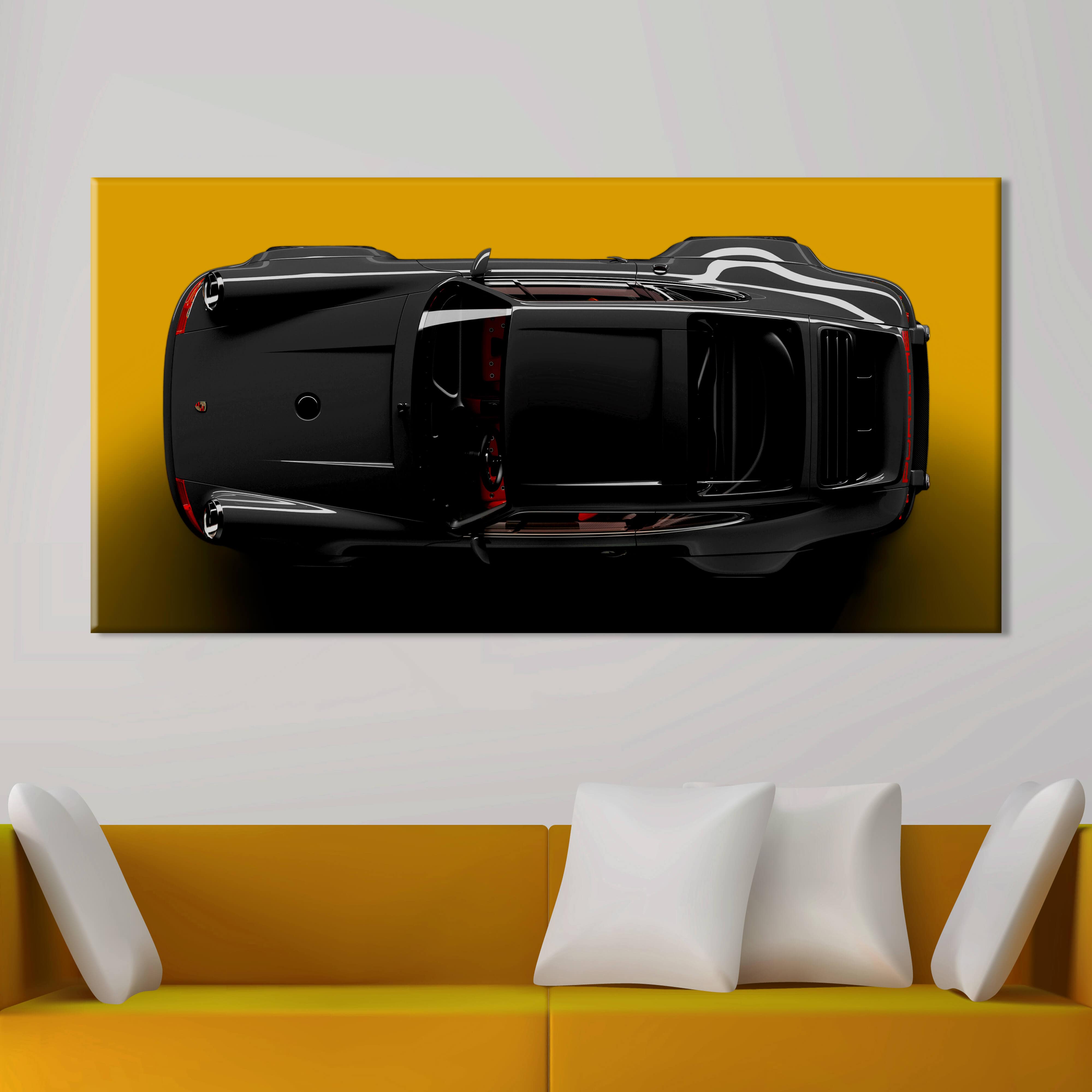 Black&Yellow Porsche 911 Canvas