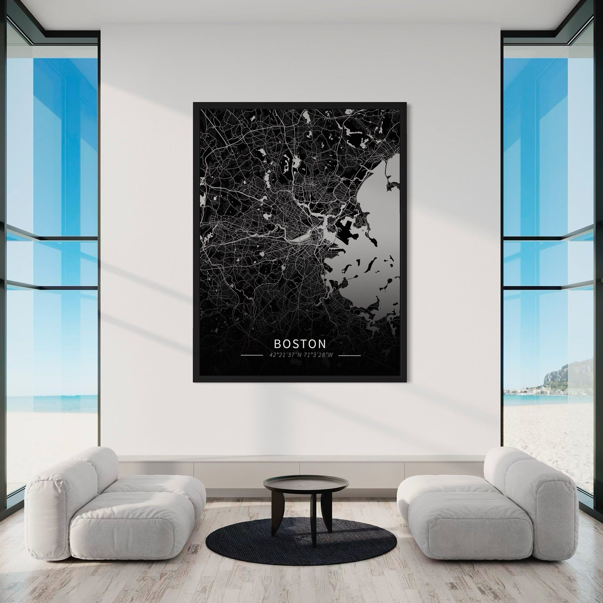 Boston City Map Canvas