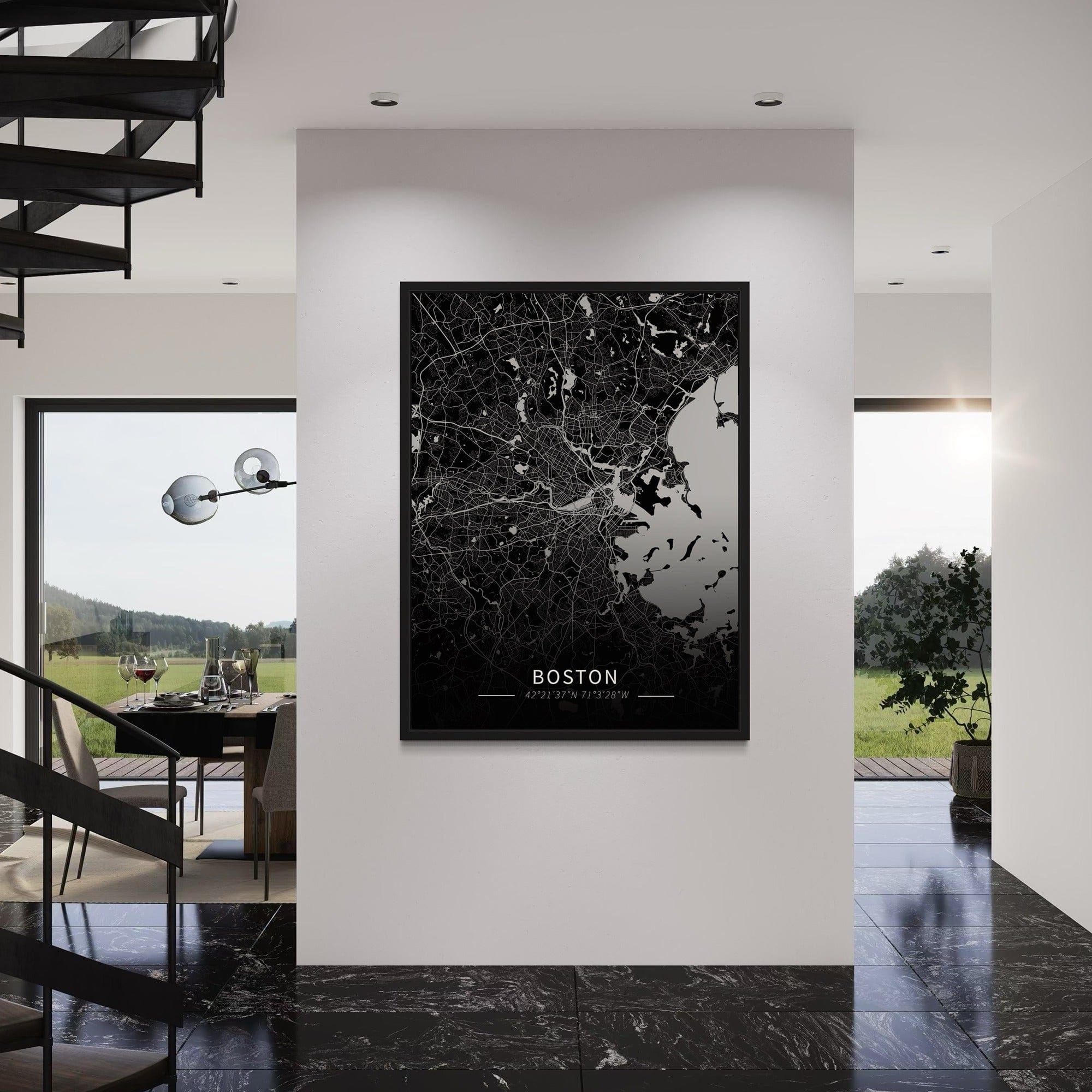 Boston City Map Canvas