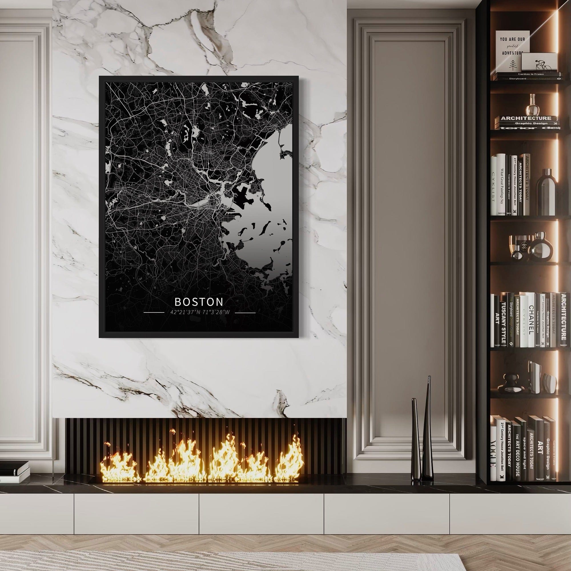 Boston City Map Canvas