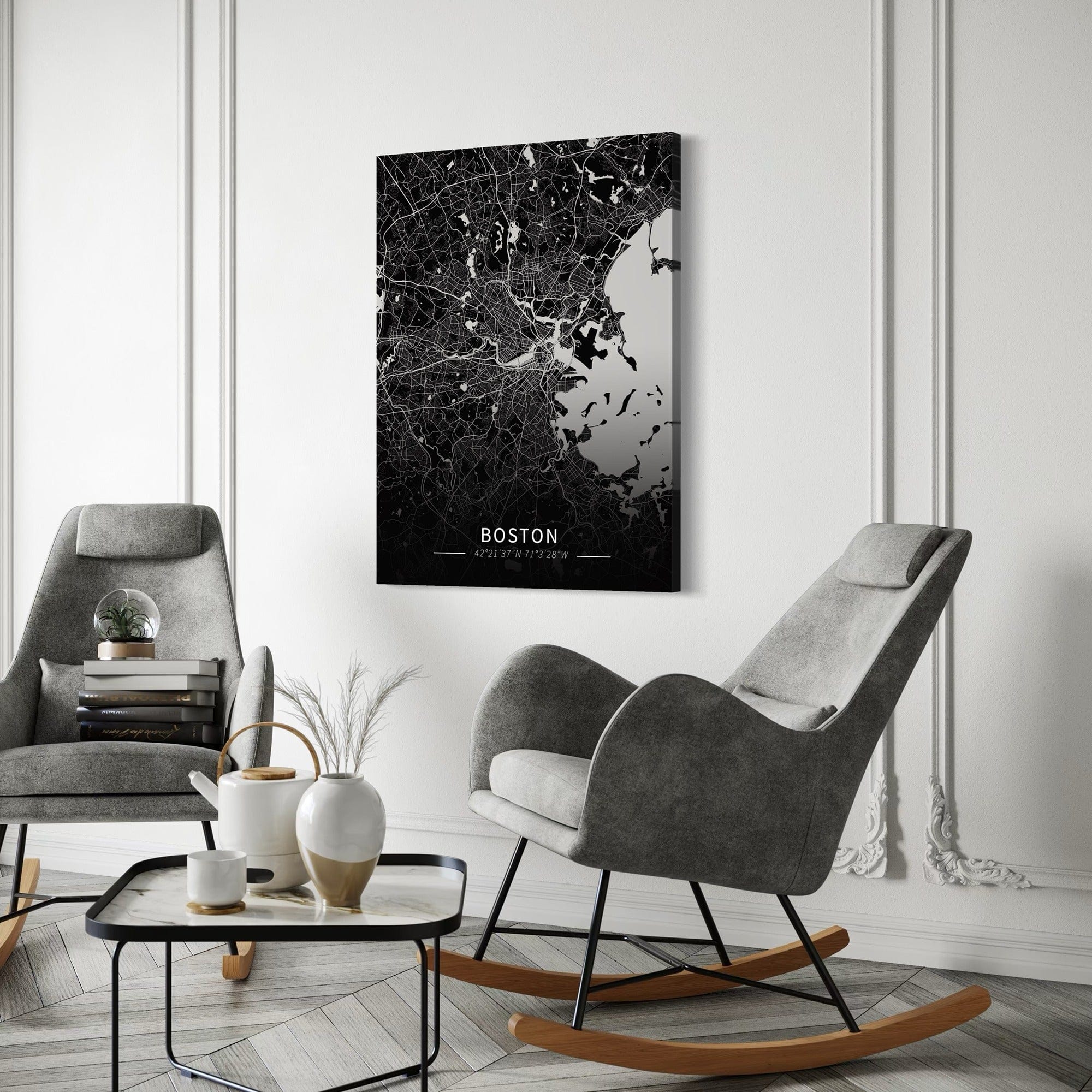 Boston City Map Canvas