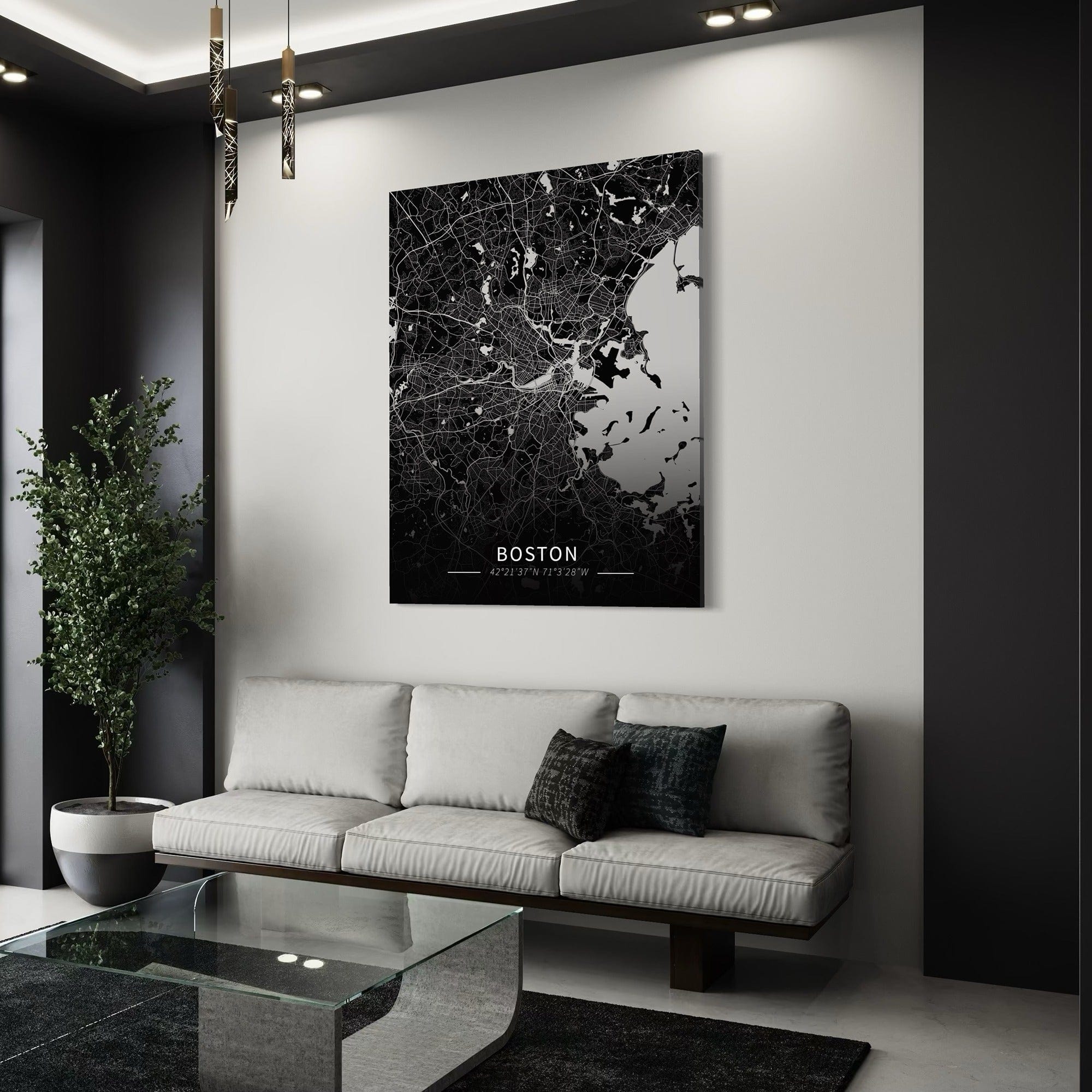 Boston City Map Canvas