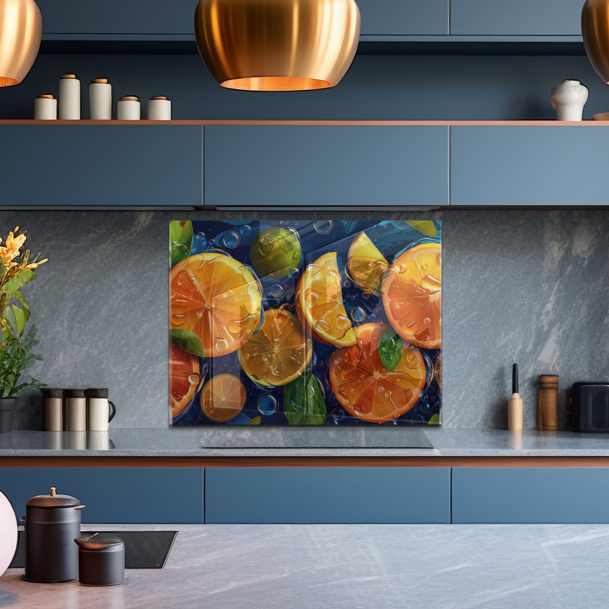 Citrus Splash – Tempered Glass Kitchen Backsplash