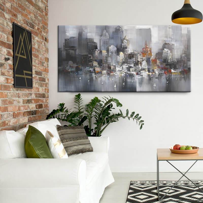 Cityscape Cloudy Canvas