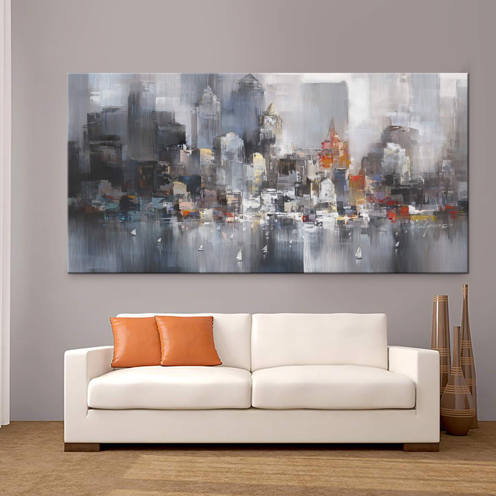 Cityscape Cloudy Canvas