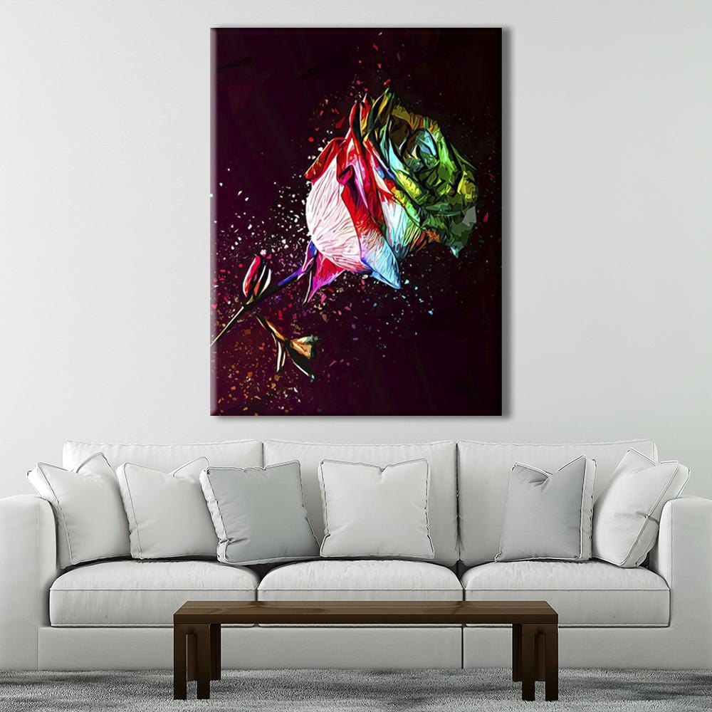 Colored Rose Canvas