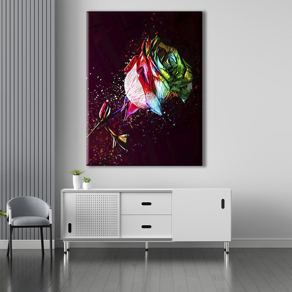 Colored Rose Canvas