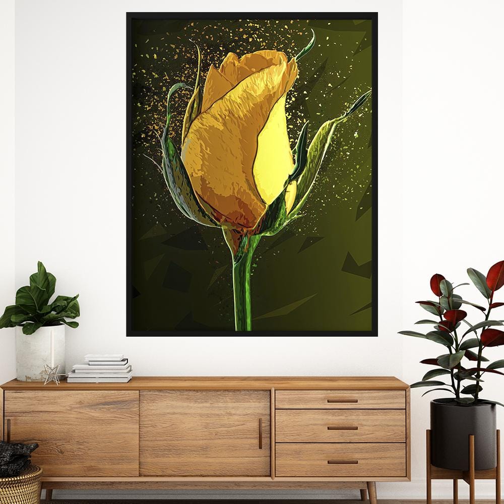 Colored yellow rose Canvas