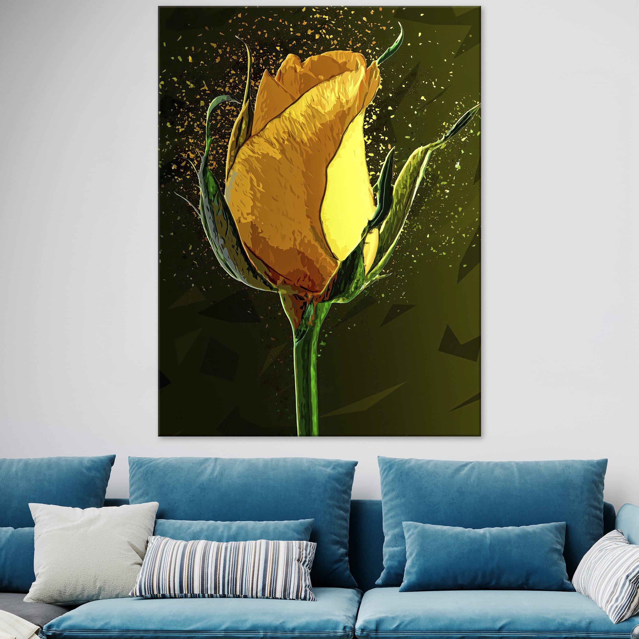 Colored yellow rose Canvas