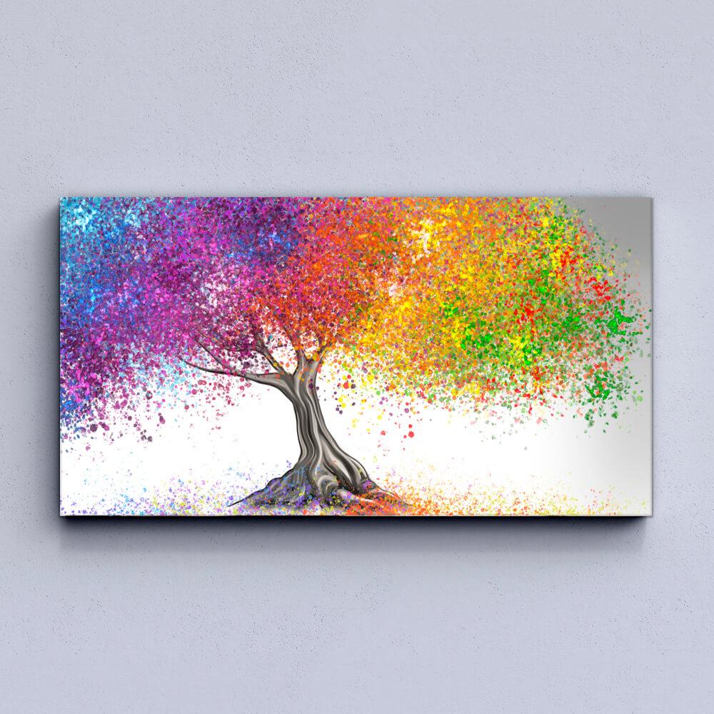 Colored Tree Canvas