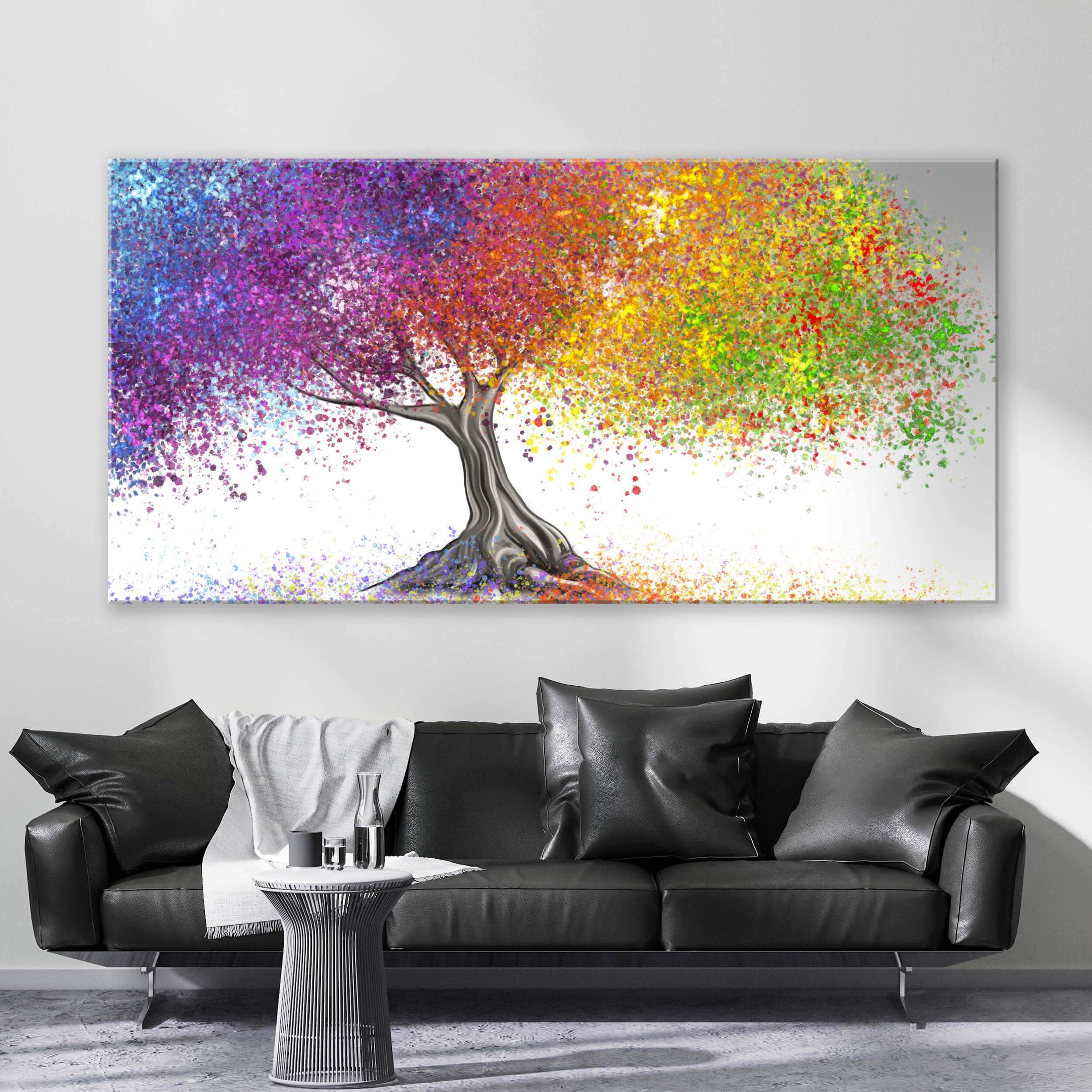 Colored Tree Canvas