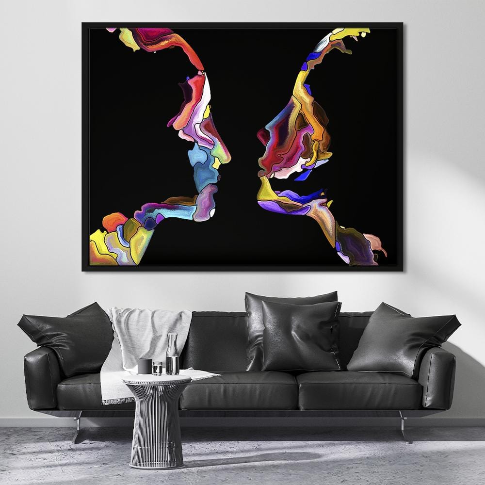 Colorful Human Face Shapes Canvas