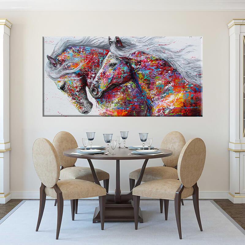 Colorful Horses Canvas
