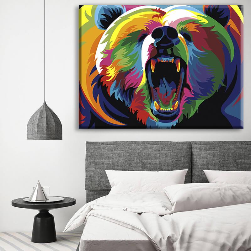 Colorful Bear Canvas
