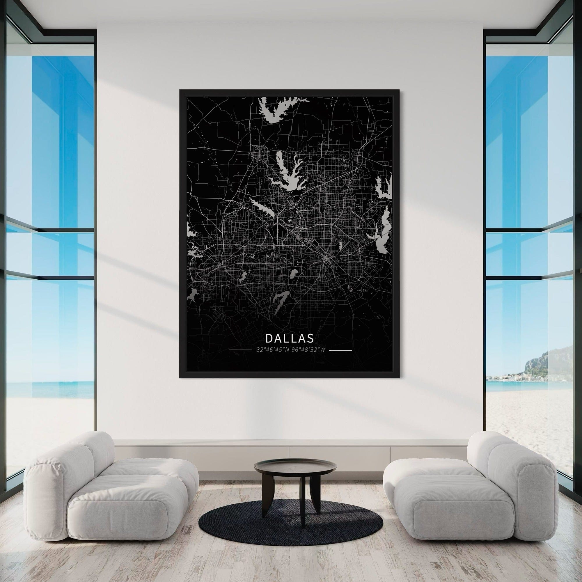 Dallas City Map Canvas