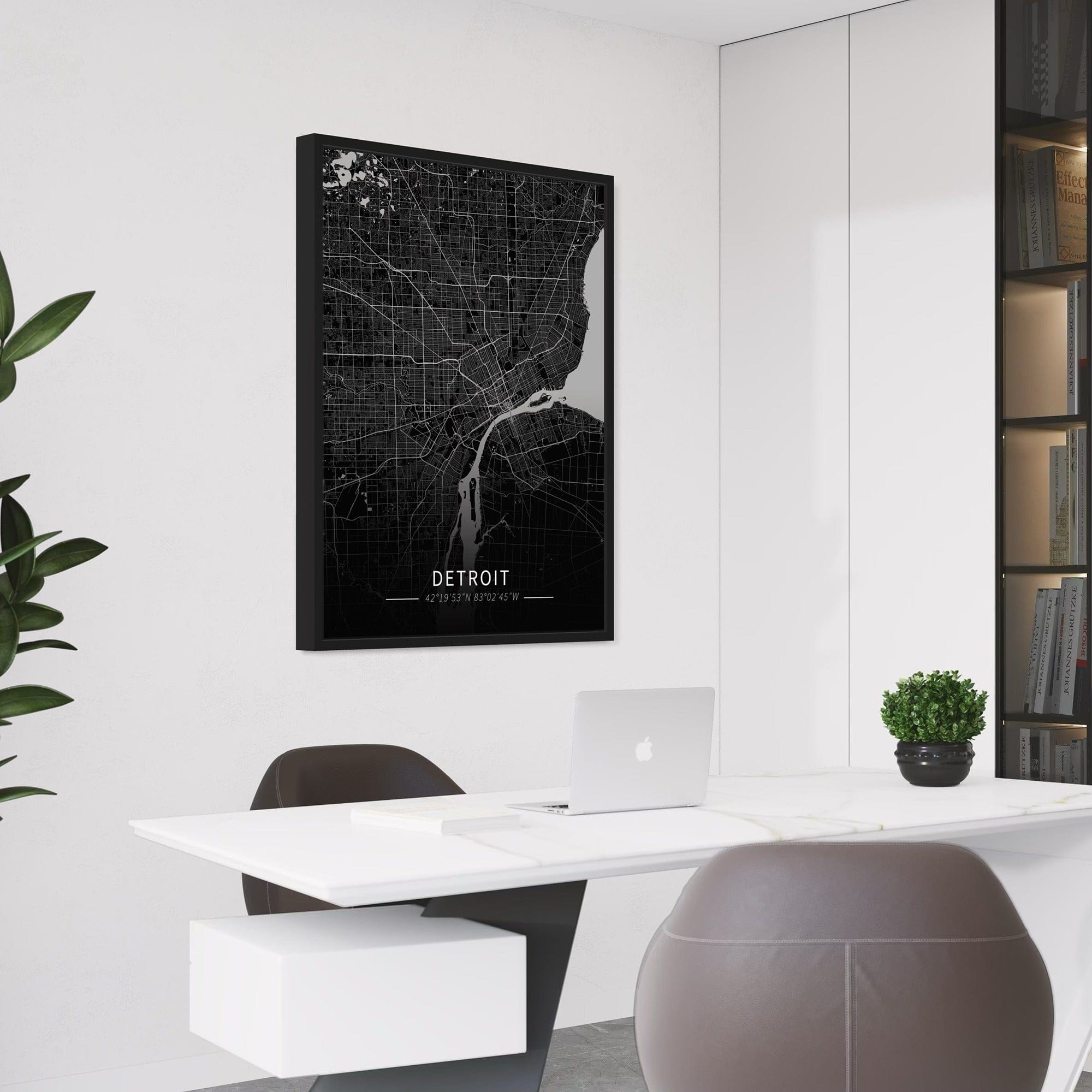 Detroit City Map Canvas