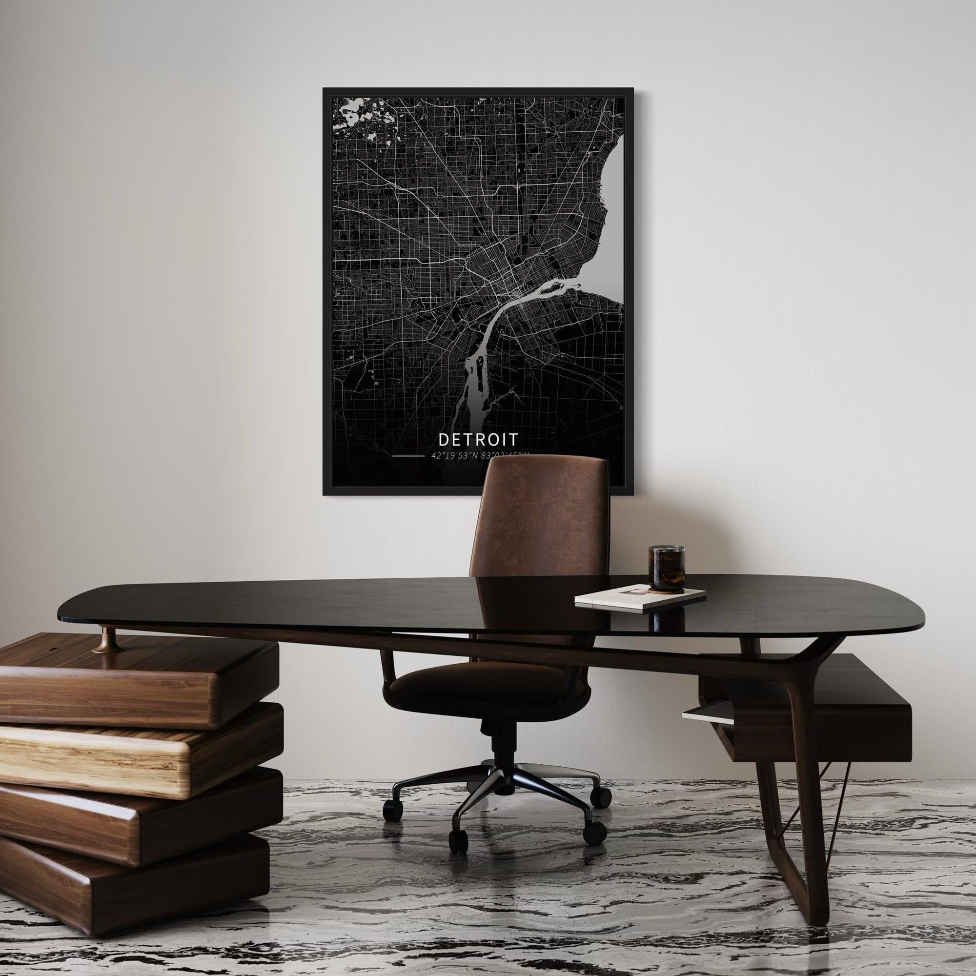 Detroit City Map Canvas