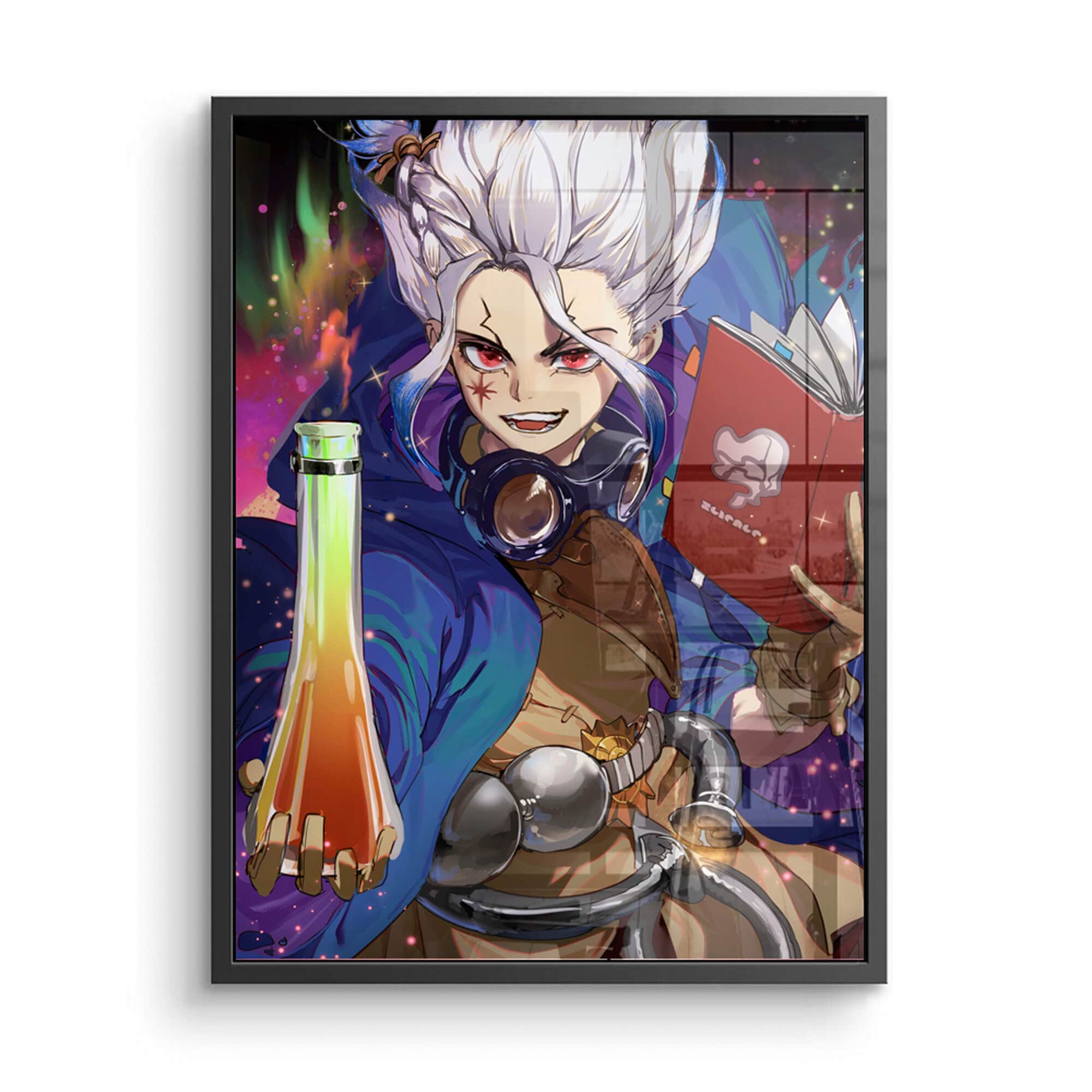 Anime Scientist Wall Art - Dr. Stone Inspired Canvas Print for Home & Gaming Room Decor