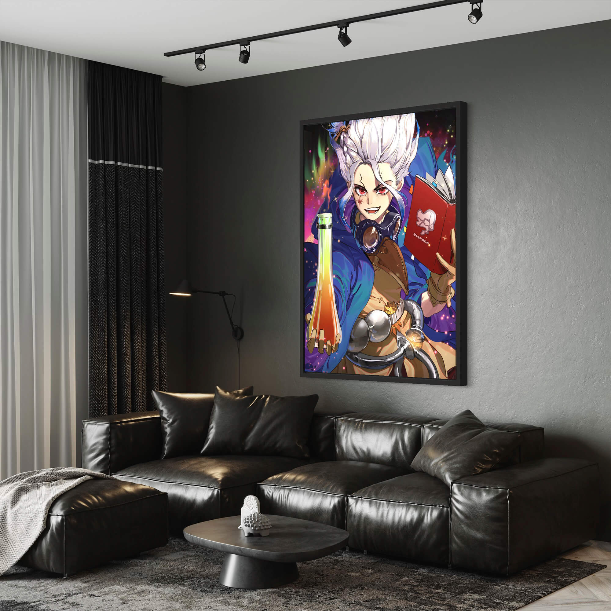 Anime Scientist Wall Art - Dr. Stone Inspired Canvas Print for Home & Gaming Room Decor