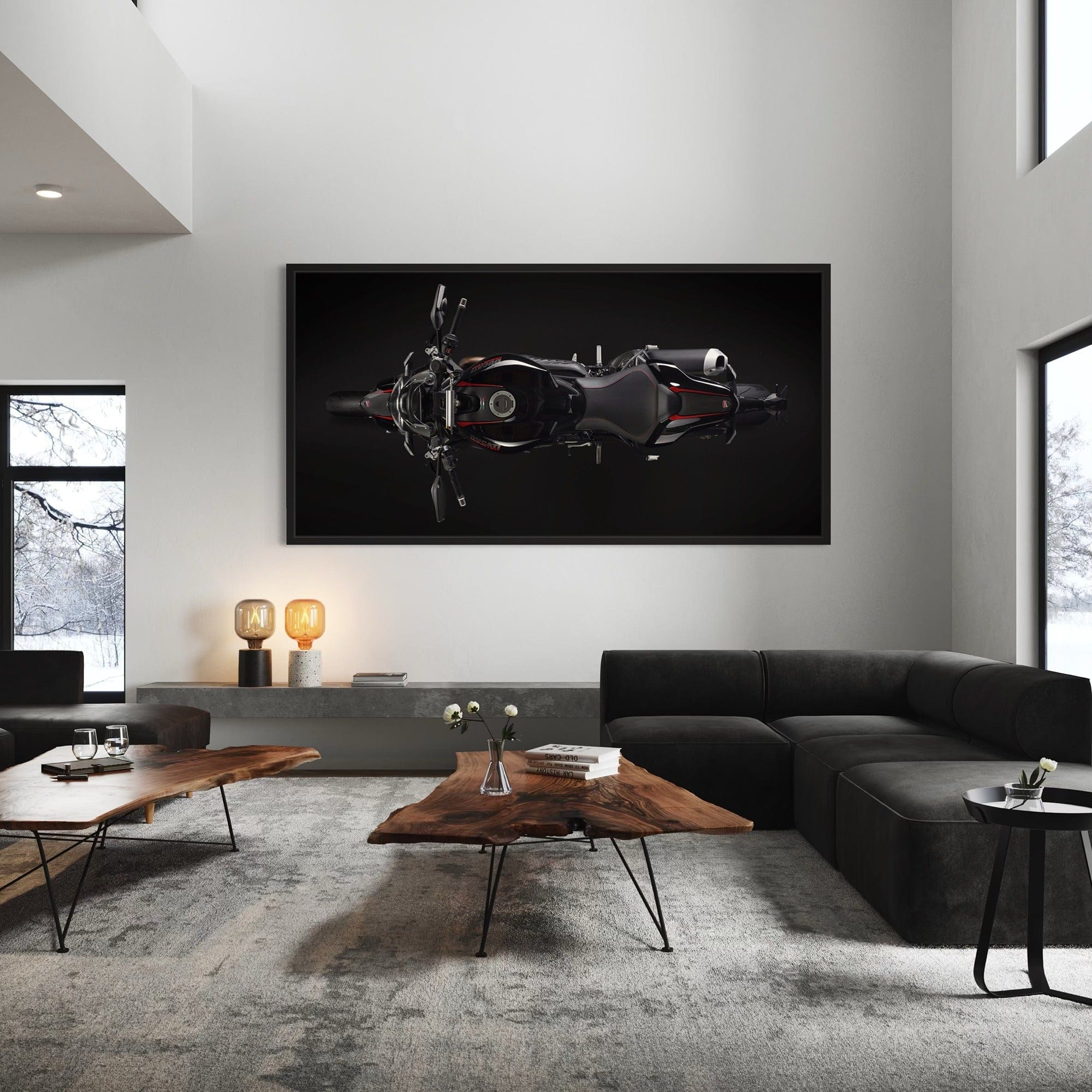 Ducati Monster 1200 R Wall Art - Motorcycle Canvas Print for Home & Garage Decor