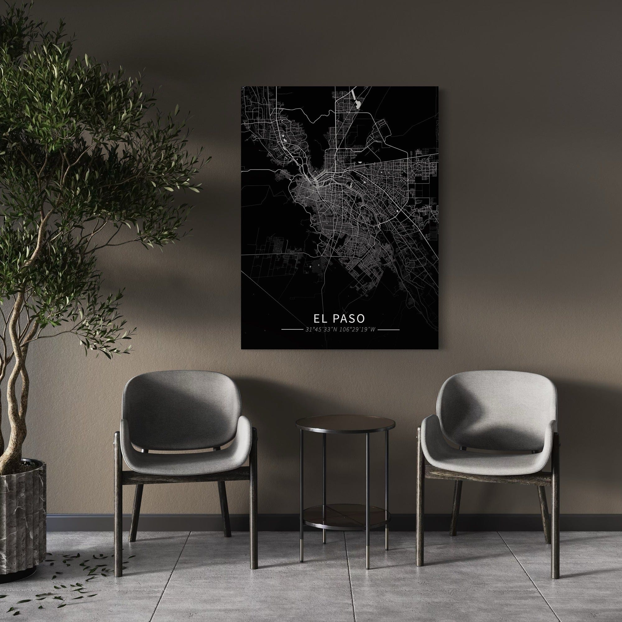 El Paso City Map Canvas