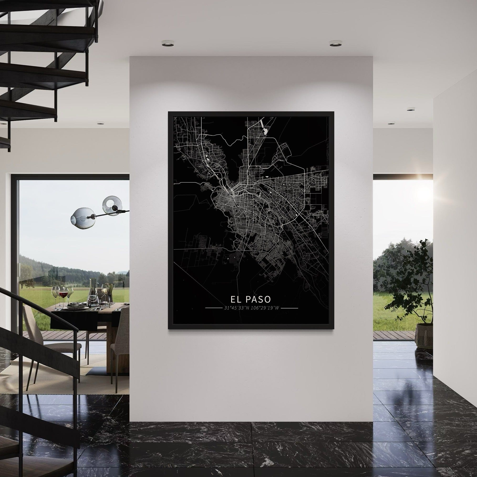 El Paso City Map Canvas
