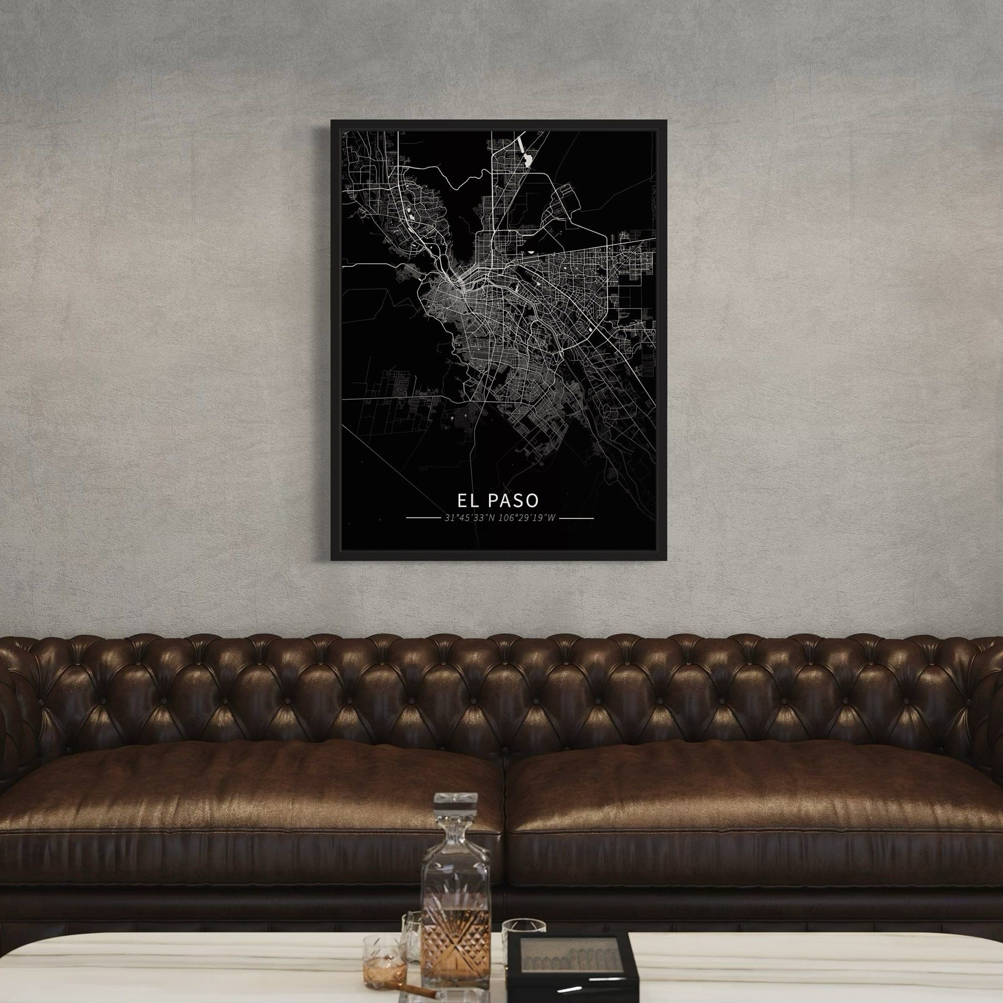 El Paso City Map Canvas