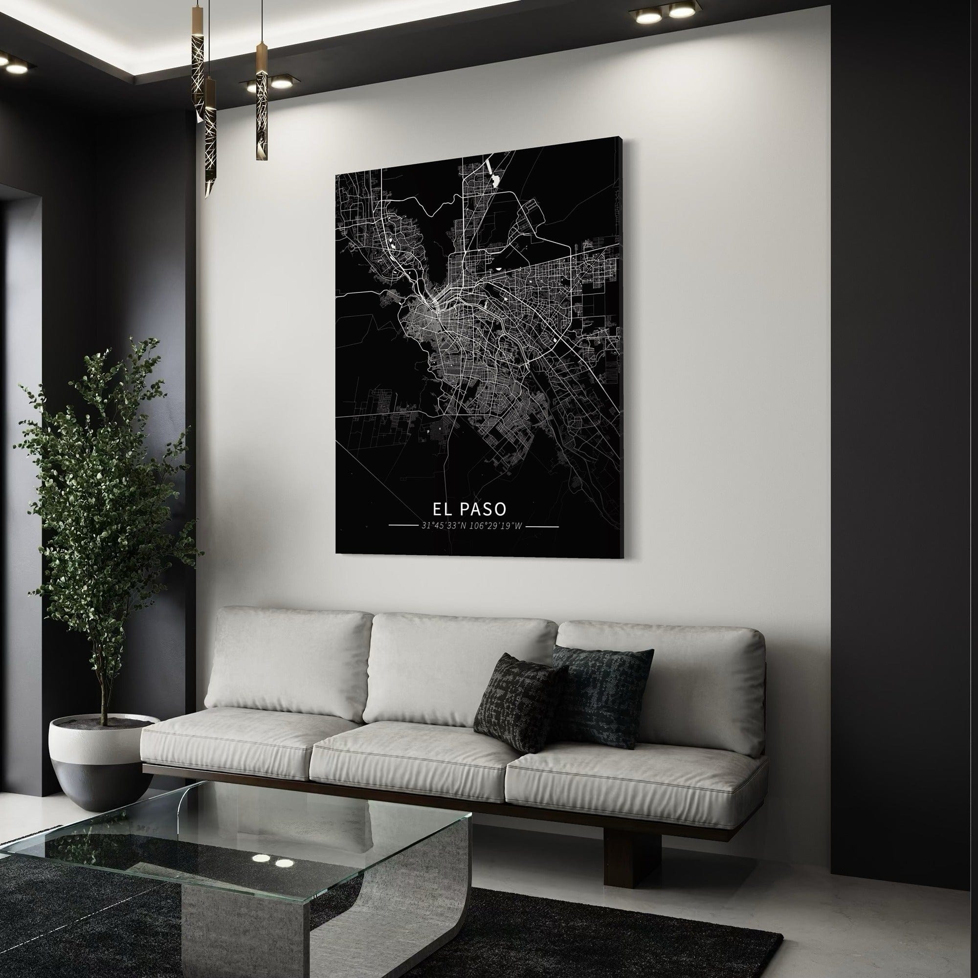 El Paso City Map Canvas