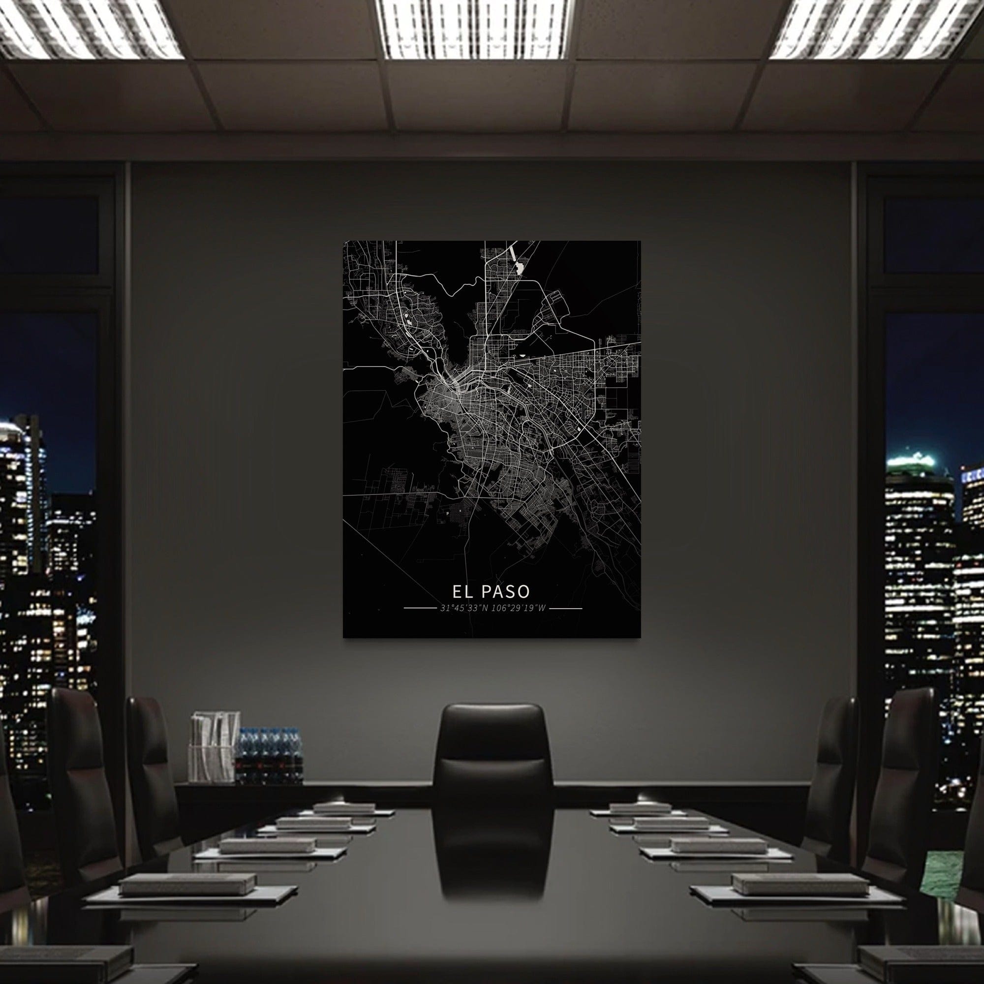 El Paso City Map Canvas