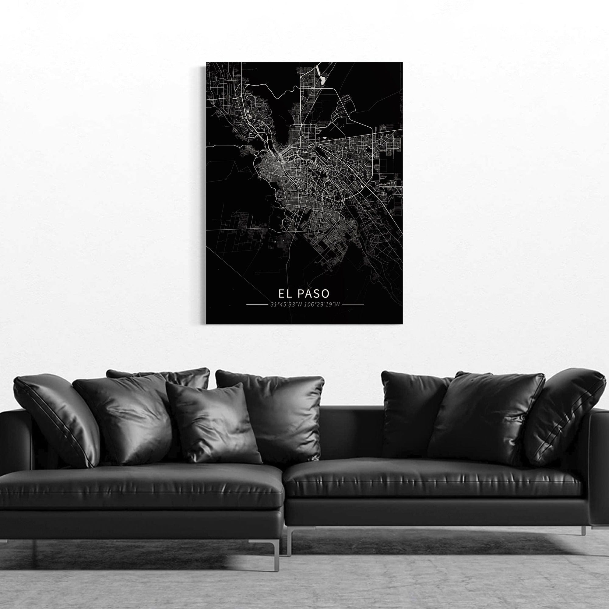 El Paso City Map Canvas