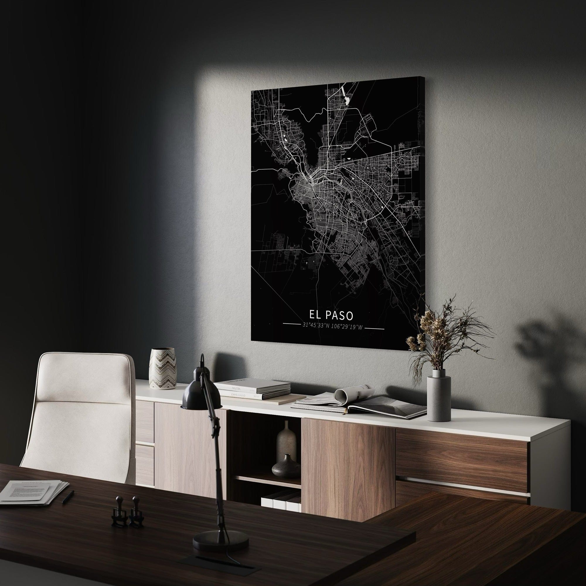 El Paso City Map Canvas