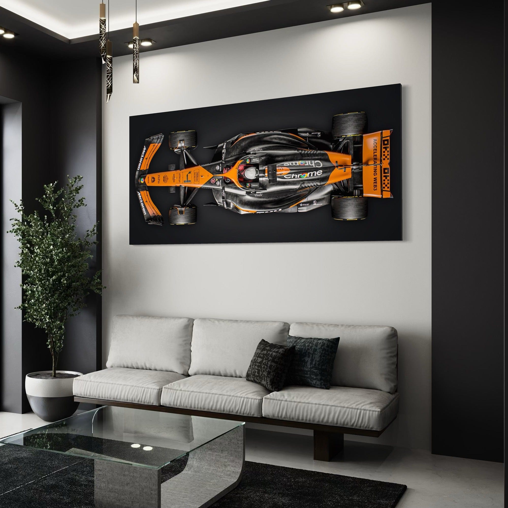 F1 McLaren MCL38 2 - Framed Canvas Wall Art Print