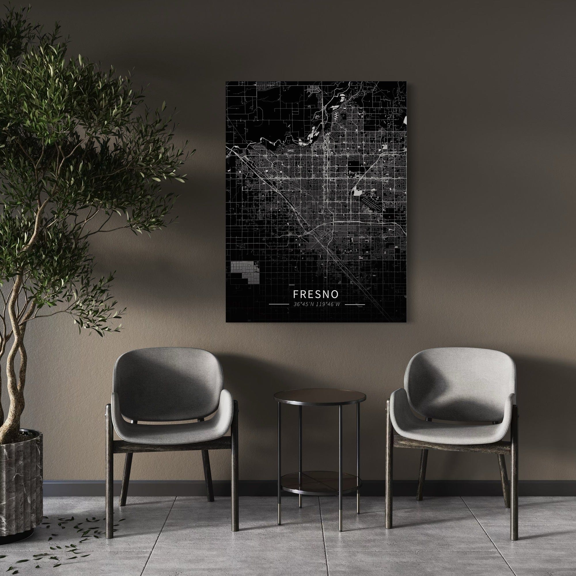 Fresno City Map Canvas