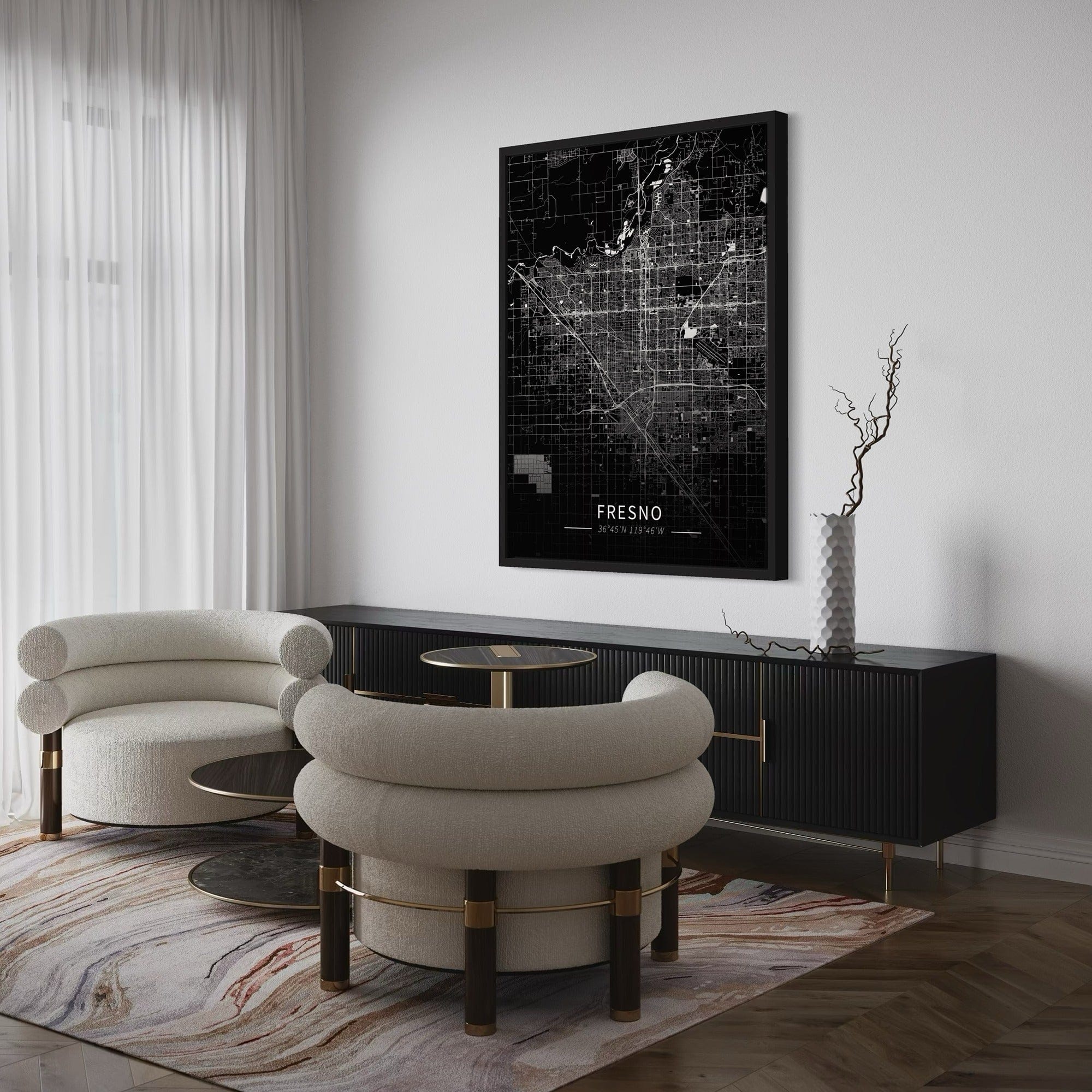 Fresno City Map Canvas