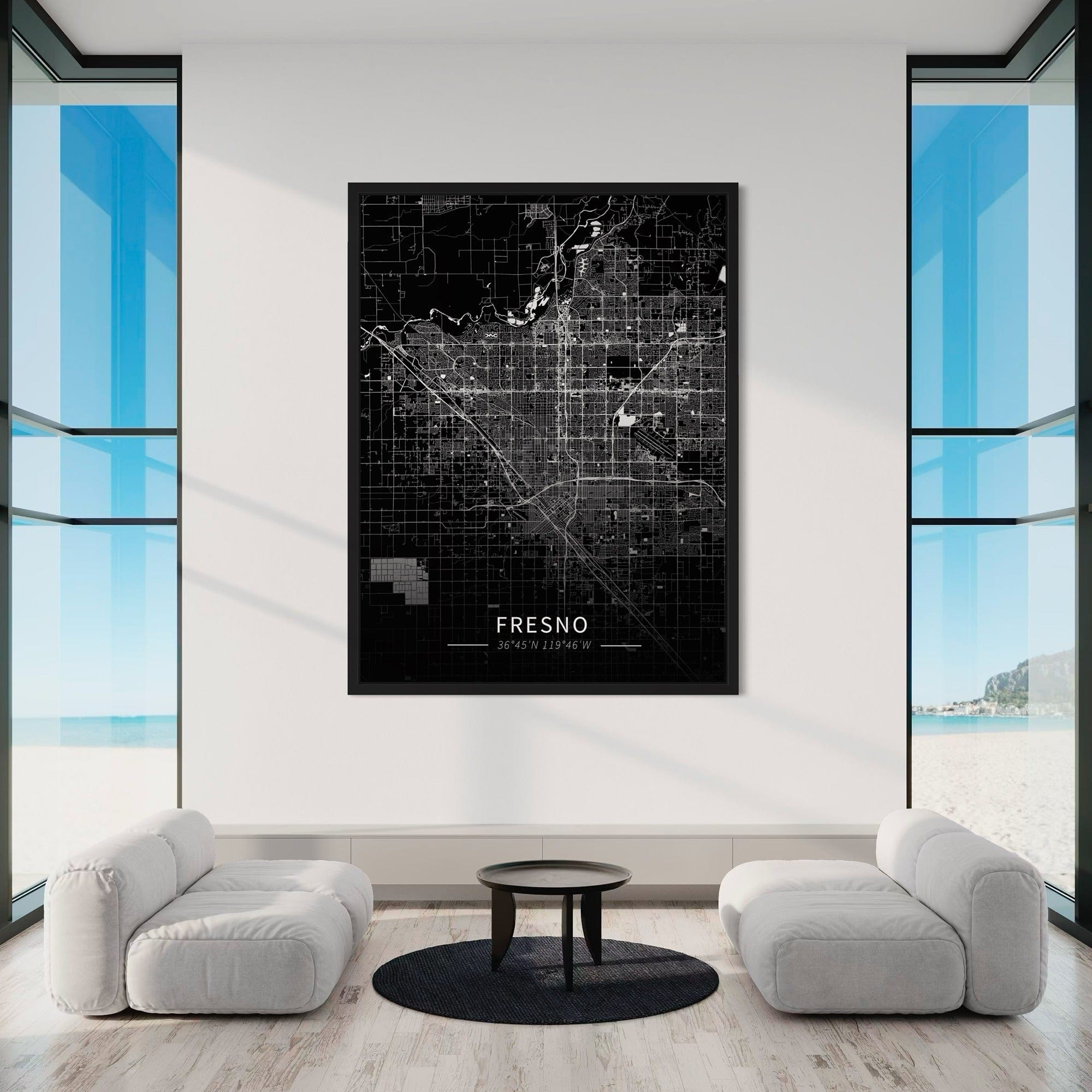Fresno City Map Canvas