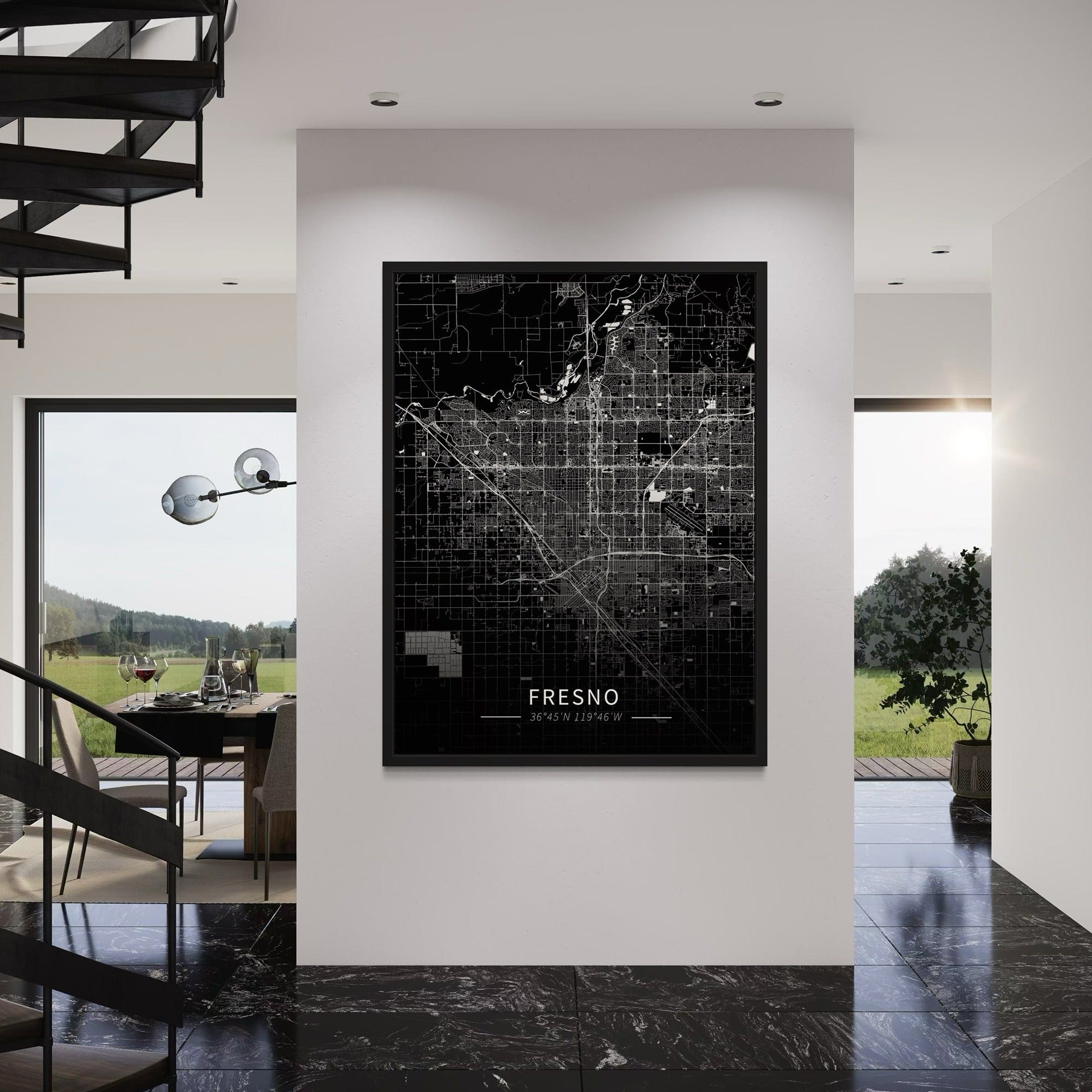 Fresno City Map Canvas