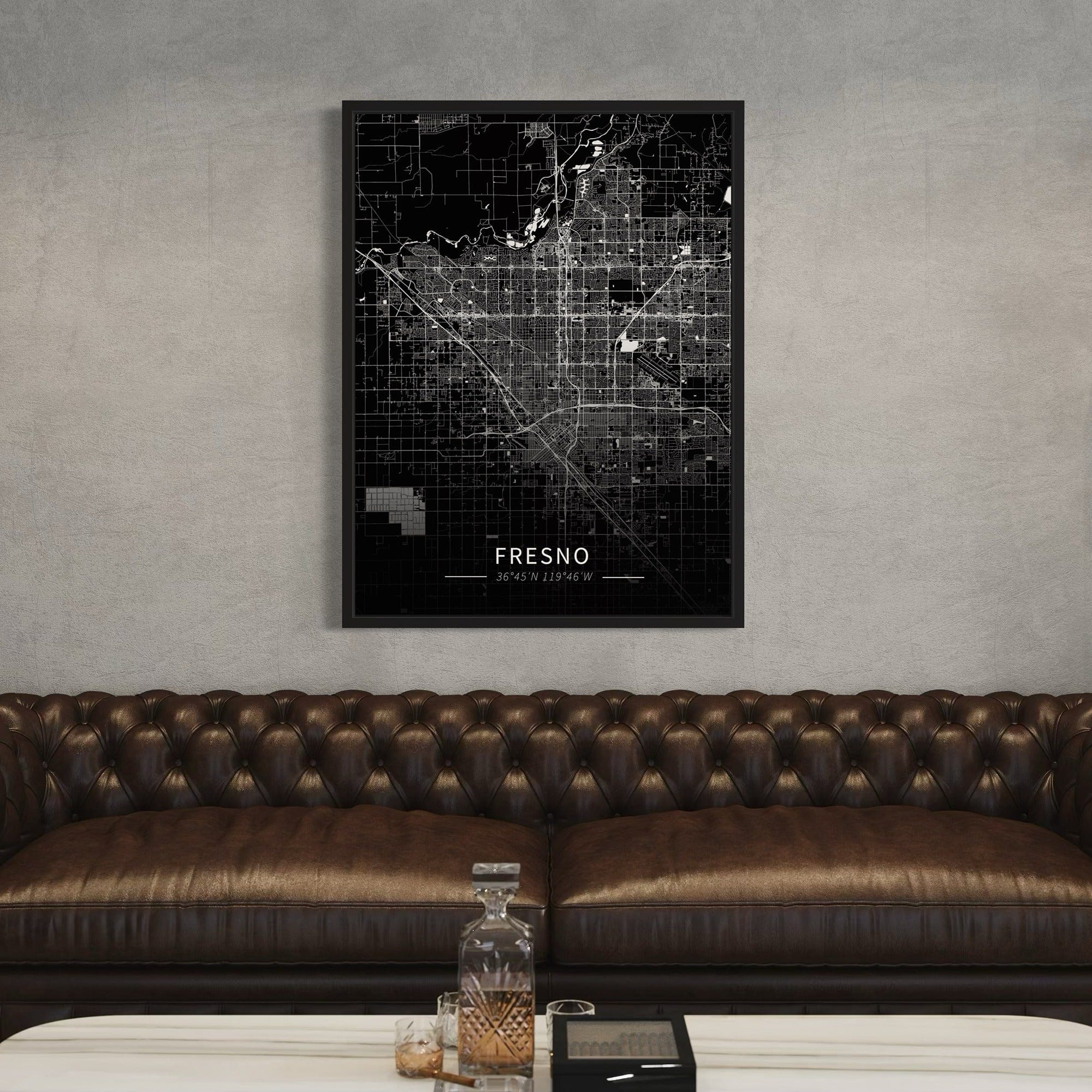 Fresno City Map Canvas