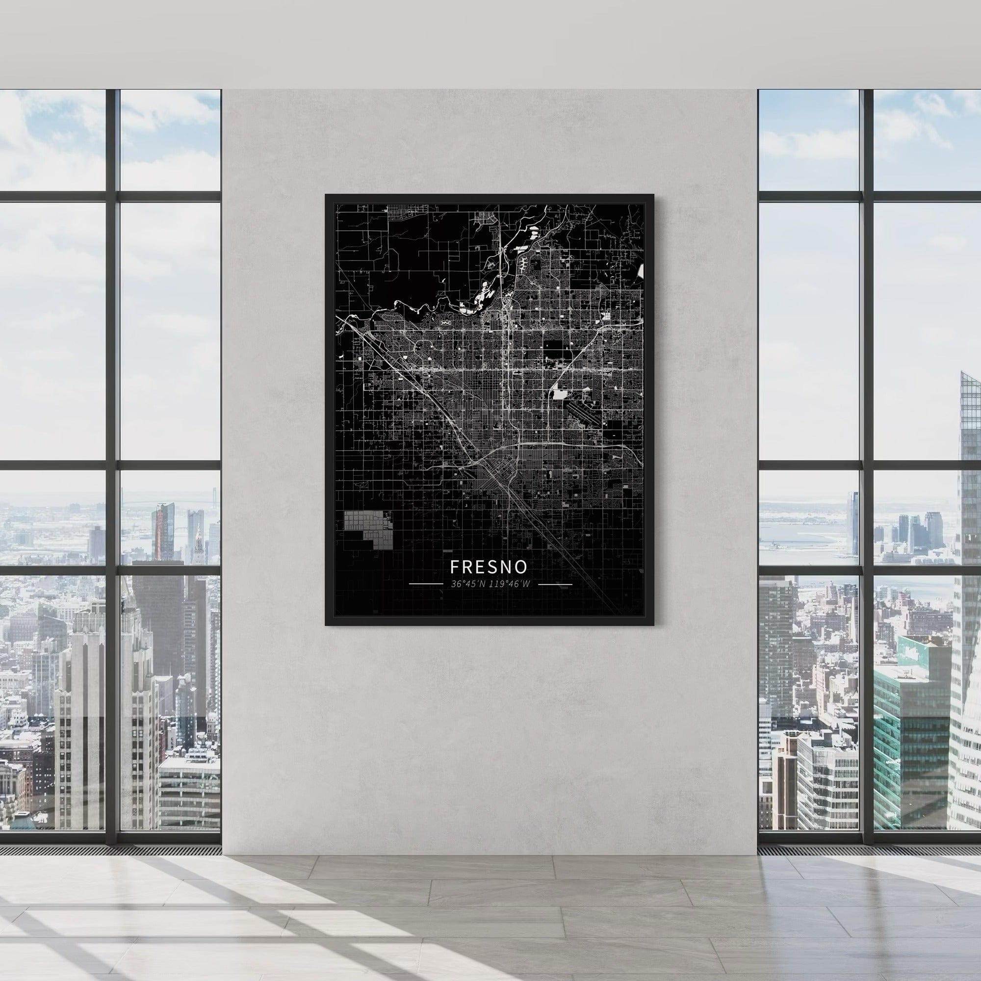 Fresno City Map Canvas